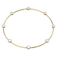 Constella choker, Round cut, White, Shiny gold-tone plated by SWAROVSKI
