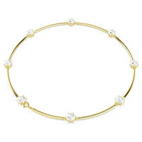 Constella choker, Round cut, White, Shiny gold-tone plated by SWAROVSKI