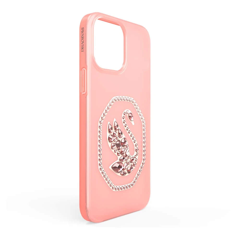 Smartphone case, Swan, iPhone® 13 Pro Max, Pale pink by SWAROVSKI