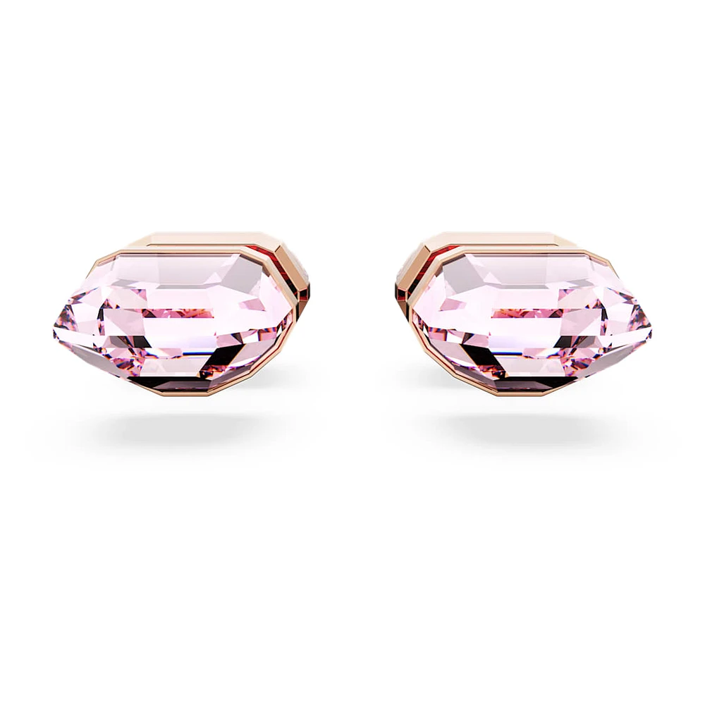 Lucent stud earrings, Pink, Rose gold-tone plated by SWAROVSKI