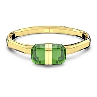 Lucent bangle, Magnetic closure, Green, Gold-tone finish by SWAROVSKI