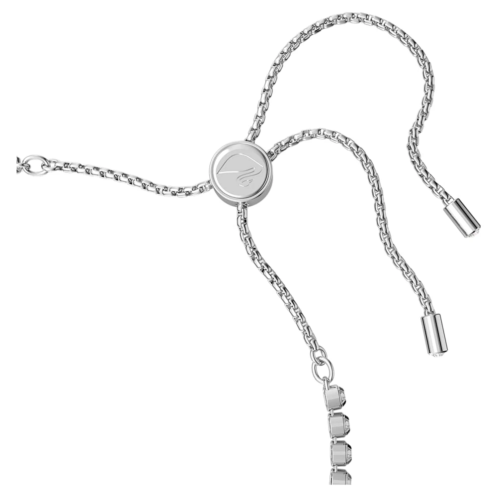 Subtle bracelet, Evil eye, White, Rhodium plated by SWAROVSKI