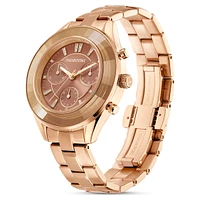 Octea lux sport watch, Swiss Made, Metal bracelet, Brown, Gold-tone finish by SWAROVSKI