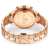 Octea lux sport watch, Swiss Made, Metal bracelet, Brown, Gold-tone finish by SWAROVSKI