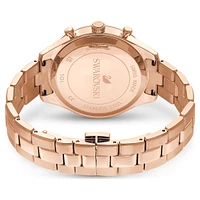 Octea lux sport watch, Swiss Made, Metal bracelet, Red, Rose gold-tone finish by SWAROVSKI