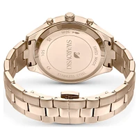 Octea lux sport watch, Swiss Made, Metal bracelet, Blue, Champagne gold-tone finish by SWAROVSKI