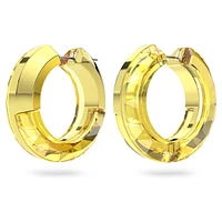 Lucent hoop earrings, Statement, Round shape, Yellow by SWAROVSKI