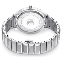 Dextera 3-hand watch, 37mm, Swiss Made, Metal bracelet, Silver Tone, Stainless steel by SWAROVSKI