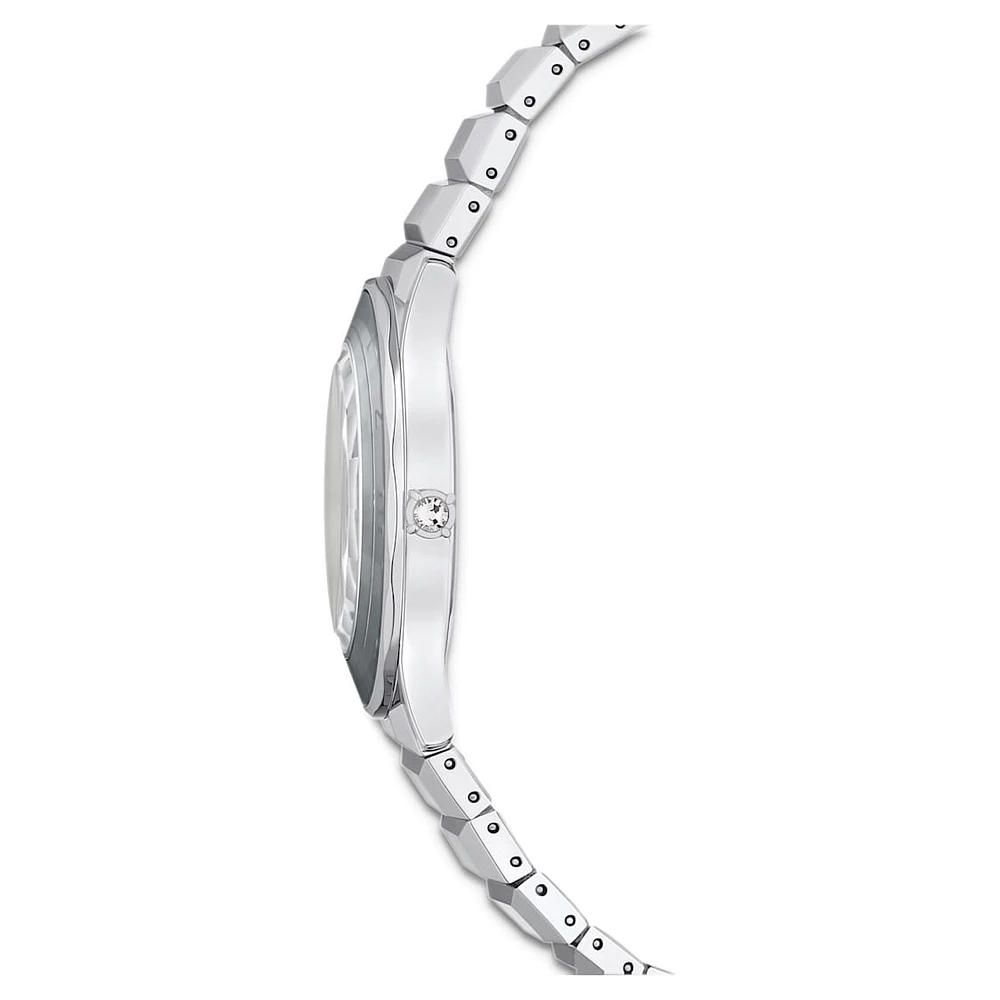 Dextera 3-hand watch, 37mm, Swiss Made, Metal bracelet, Silver Tone, Stainless steel by SWAROVSKI
