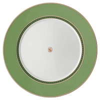 Signum dinner plate, Porcelain, Green by SWAROVSKI