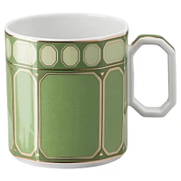 Signum coffee cup with saucer, Porcelain, Green by SWAROVSKI