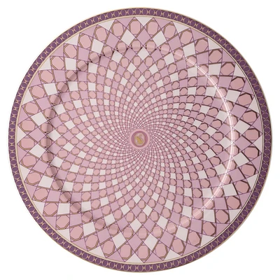 Signum service plate, Porcelain, Pink by SWAROVSKI