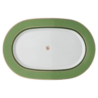 Signum platter plate, Porcelain, Small, Green by SWAROVSKI