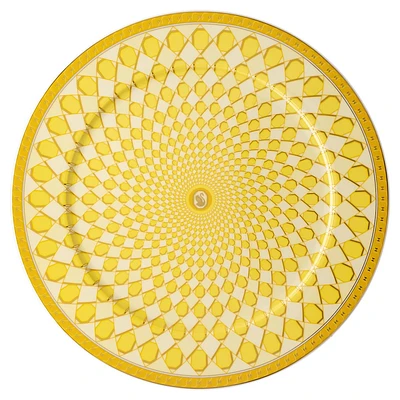 Signum service plate, Porcelain, Yellow by SWAROVSKI