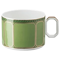 Signum cup with saucer, Porcelain, Green by SWAROVSKI