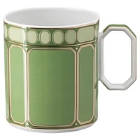 Signum mug with lid, Porcelain, Green by SWAROVSKI