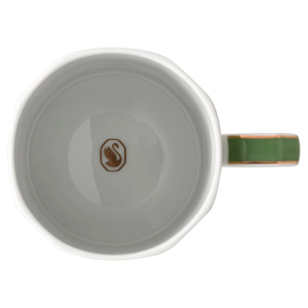 Signum mug with lid, Porcelain, Green by SWAROVSKI