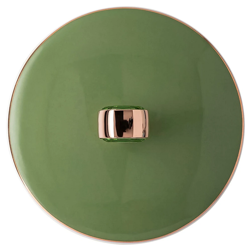 Signum mug with lid, Porcelain, Green by SWAROVSKI