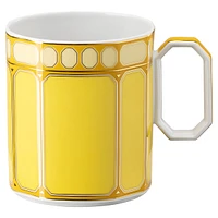 Signum mug with lid, Porcelain, Yellow by SWAROVSKI
