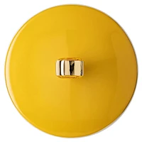 Signum mug with lid, Porcelain, Yellow by SWAROVSKI