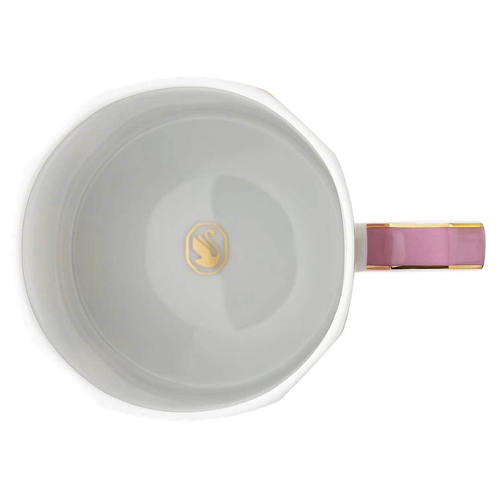 Signum mug with lid, Porcelain, Pink by SWAROVSKI
