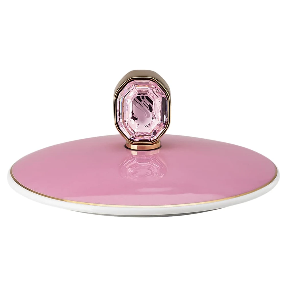 Signum mug with lid, Porcelain, Pink by SWAROVSKI