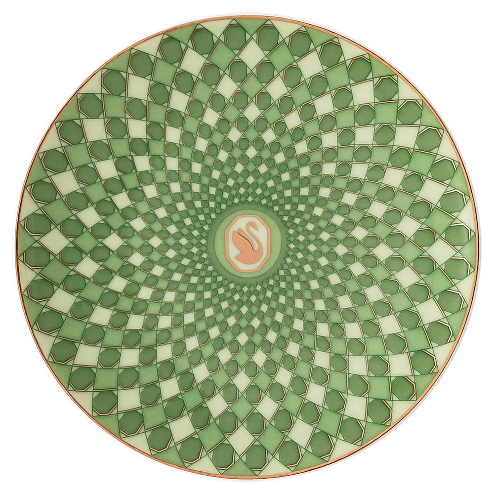 Signum plate, Porcelain, Small, Green by SWAROVSKI