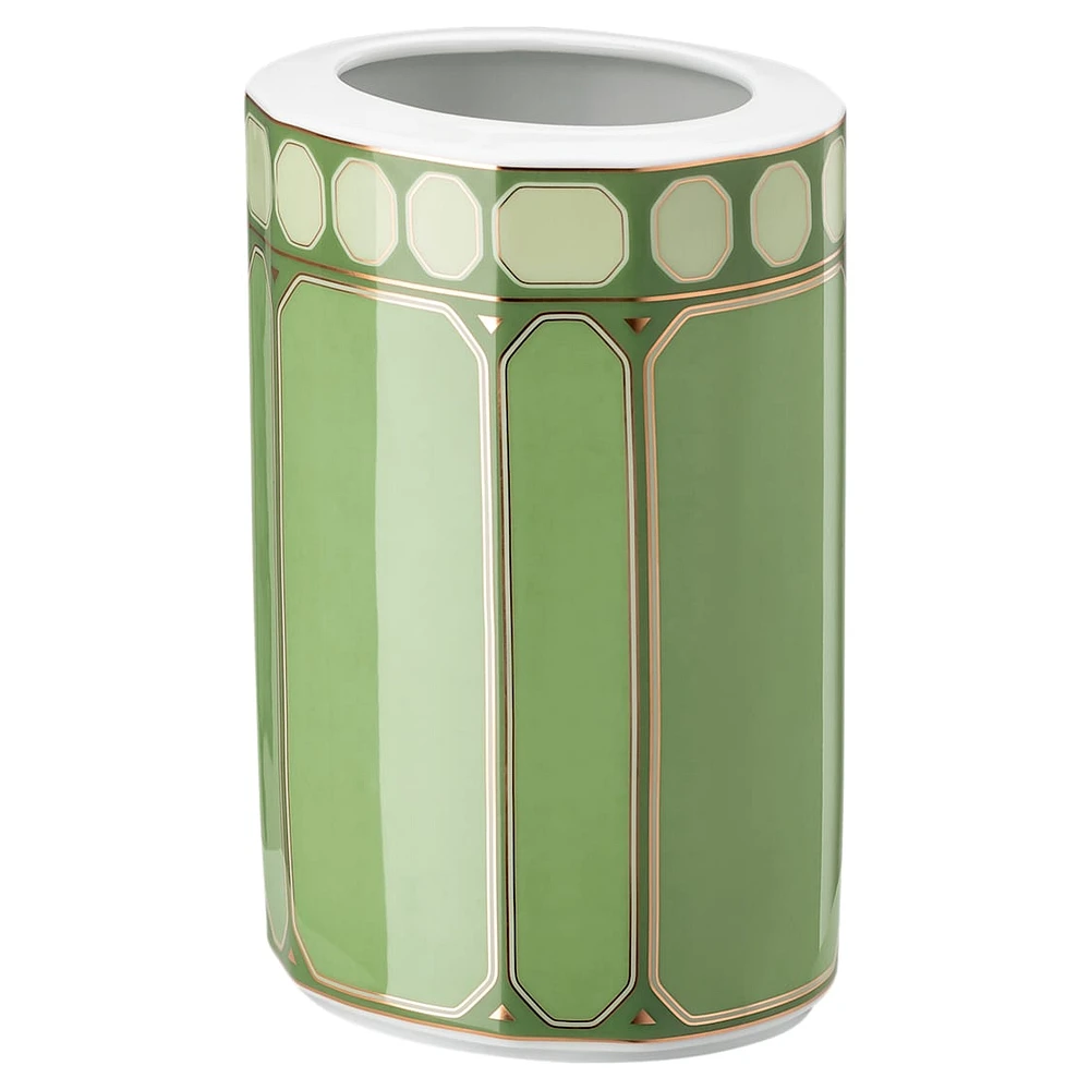 Signum vase, Porcelain, Medium, Green by SWAROVSKI