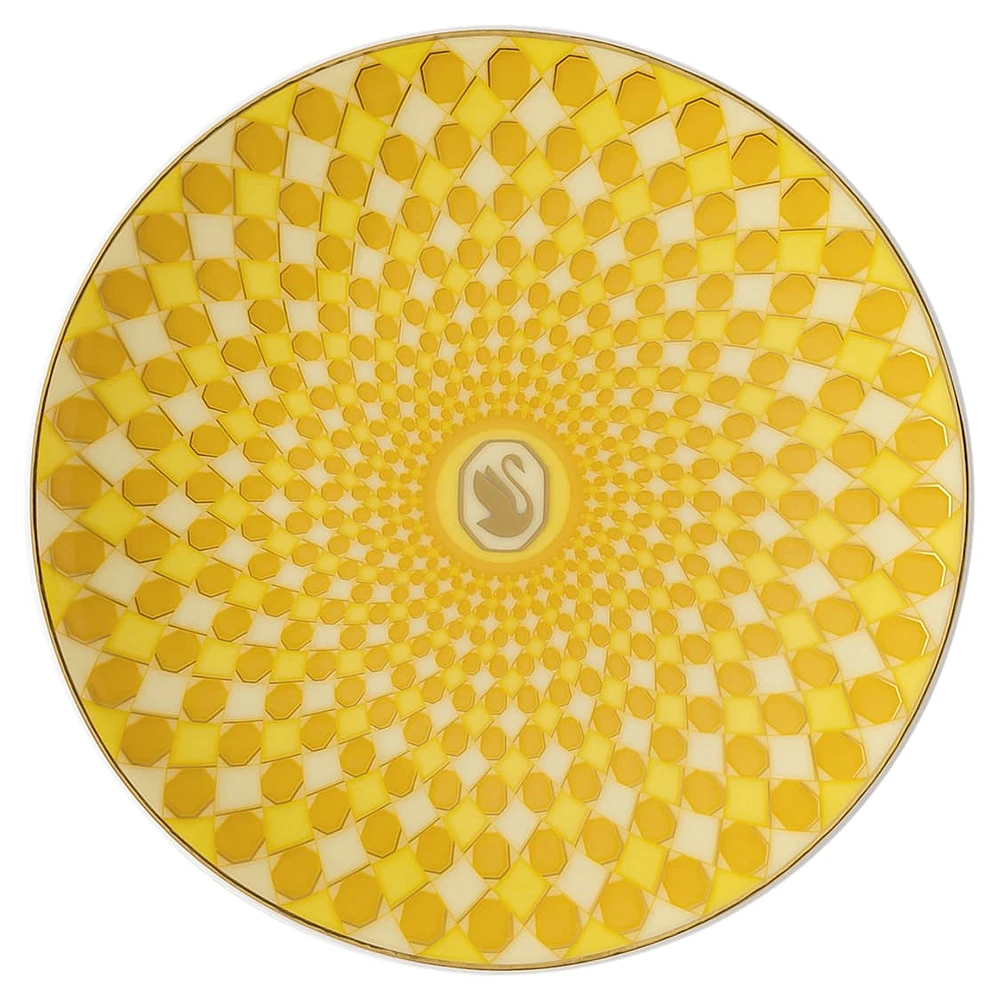Signum plate, Porcelain, Small, Yellow by SWAROVSKI