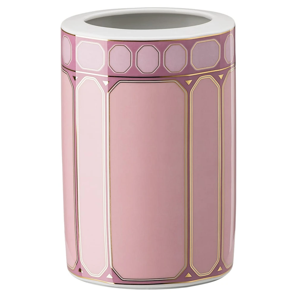Signum vase, Porcelain, Medium, Pink by SWAROVSKI