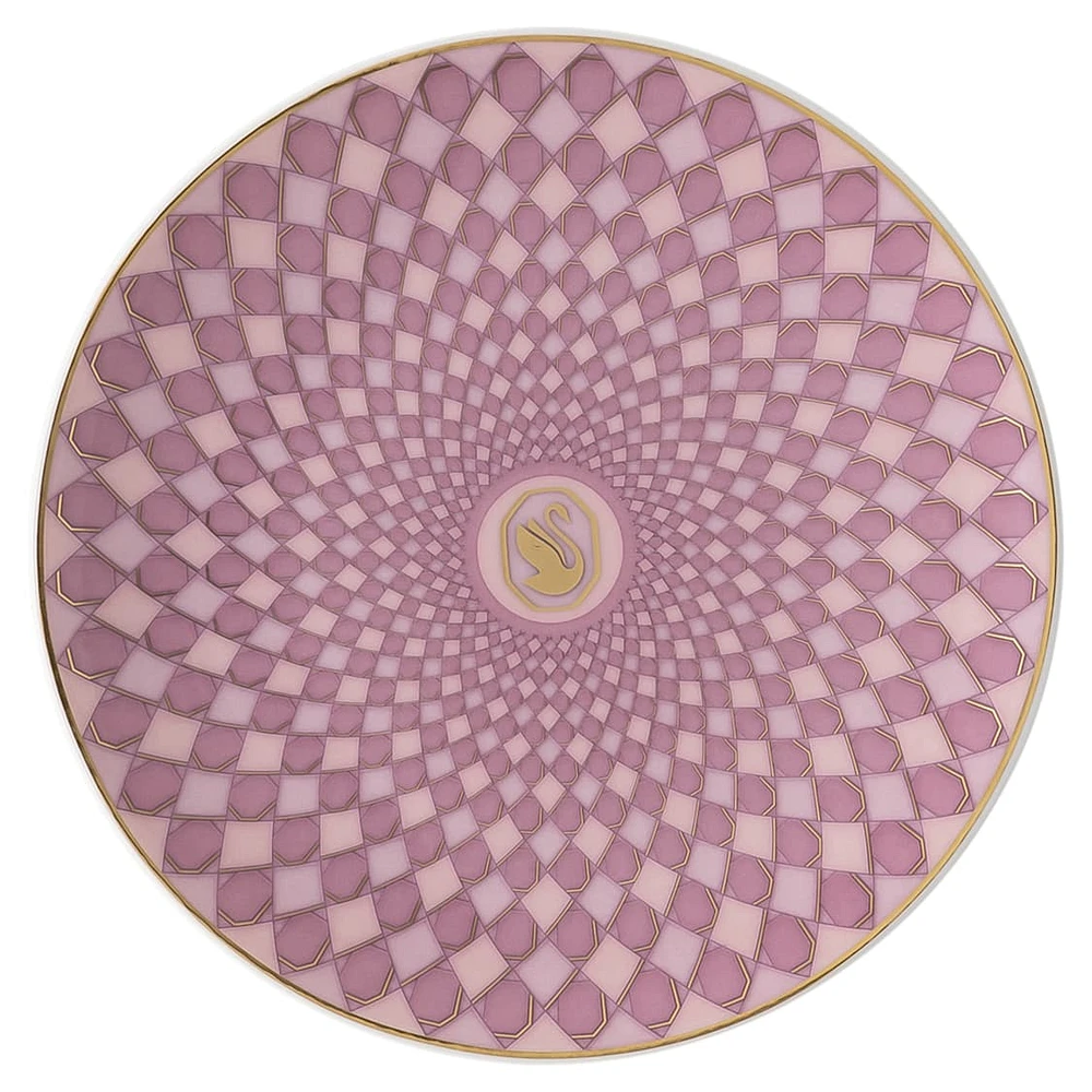 Signum plate, Porcelain, Small, Pink by SWAROVSKI