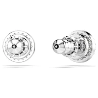 Constella stud earrings, Round cut, Pavé, White, Rhodium plated by SWAROVSKI