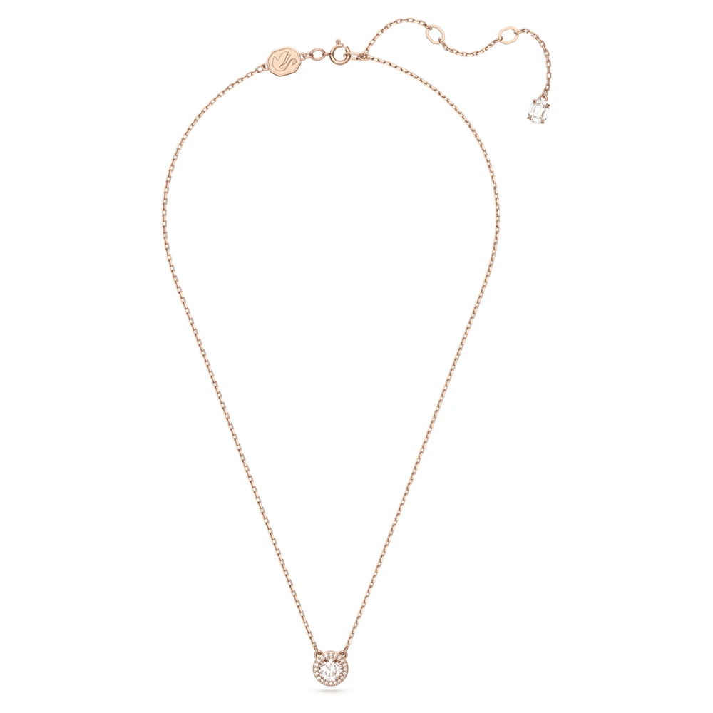 Constella pendant, Round cut, Pavé, White, Rose gold-tone plated by SWAROVSKI