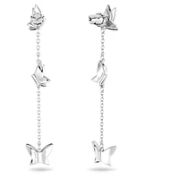 Idyllia Lilia drop earrings, Butterfly, Long, White