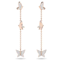 Idyllia Lilia drop earrings, Butterfly, Long, White