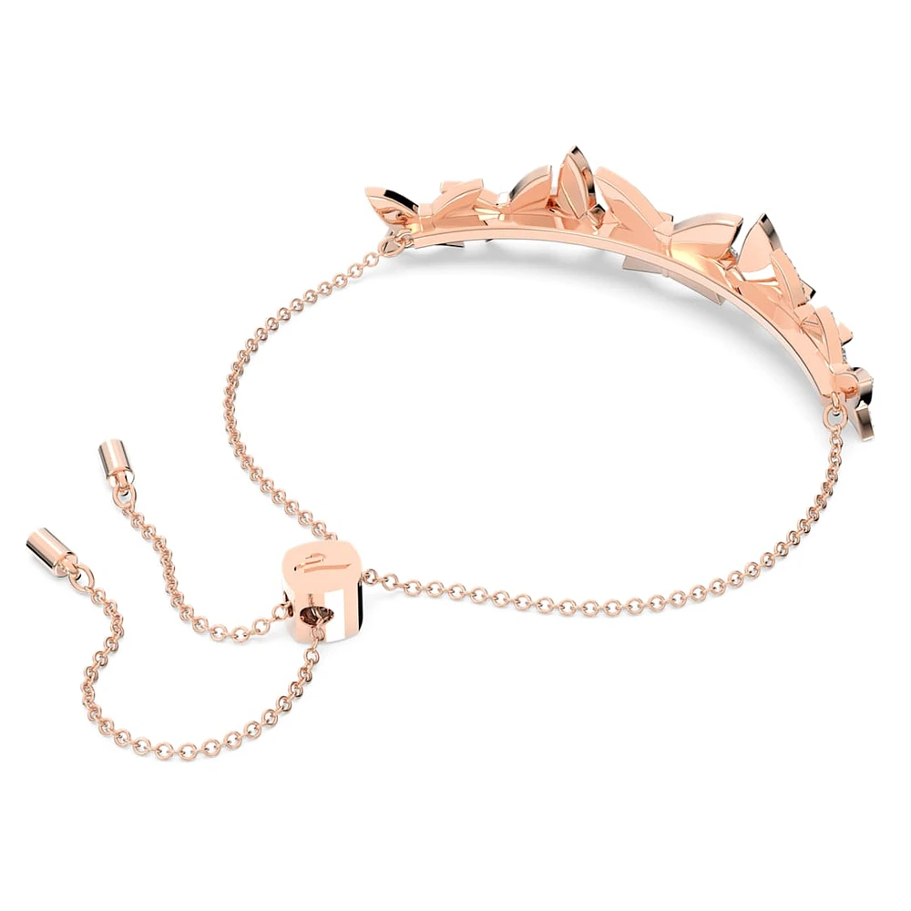 Idyllia Lilia bracelet, Butterfly, White, Rose gold-tone plated by SWAROVSKI