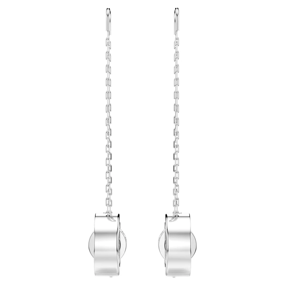 Dextera drop earrings, Long, White
