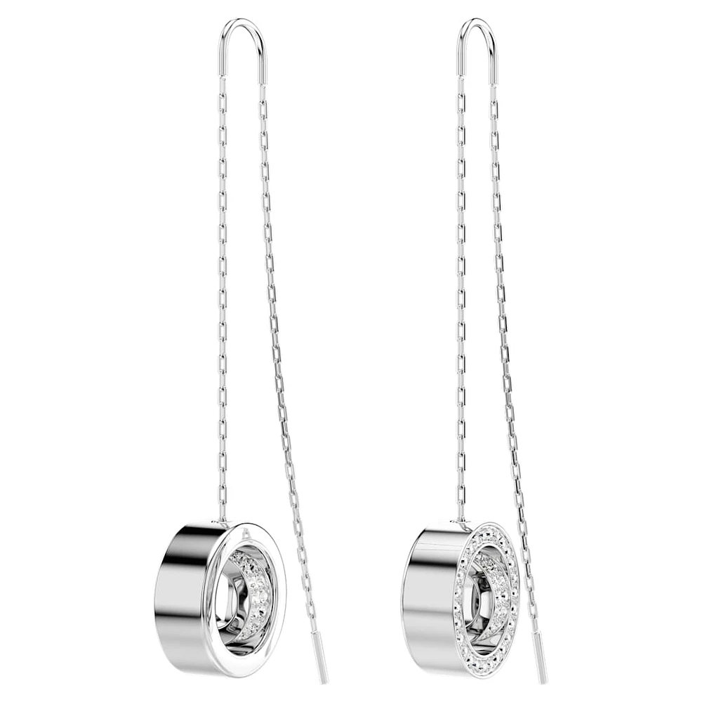 Dextera drop earrings, Long, White