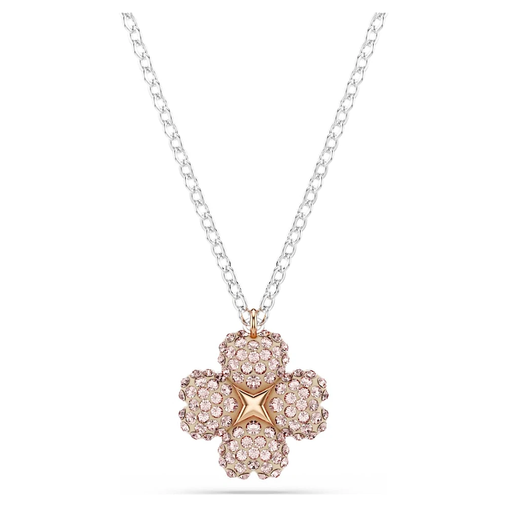 Latisha pendant, Flower, Pink, Mixed metal finish by SWAROVSKI