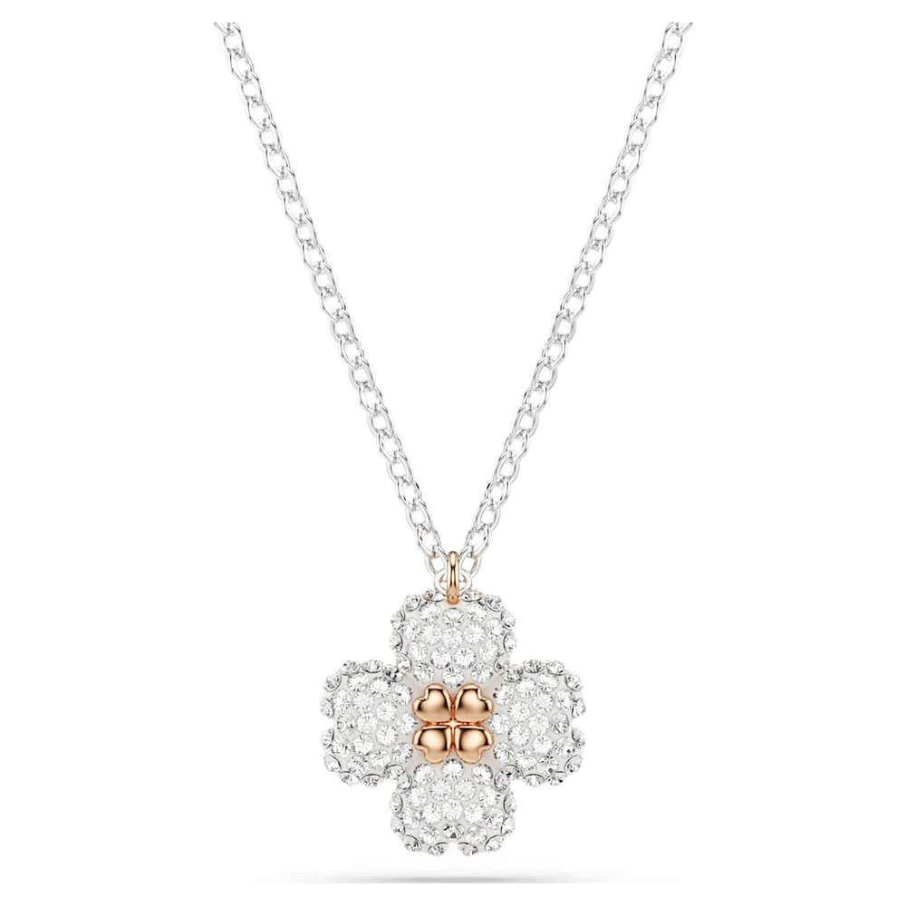 Latisha pendant, Flower, Pink, Mixed metal finish by SWAROVSKI