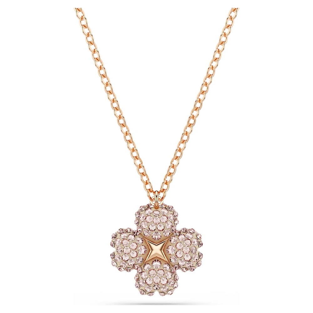 Latisha pendant, Flower, Pink, Rose gold-tone plated by SWAROVSKI