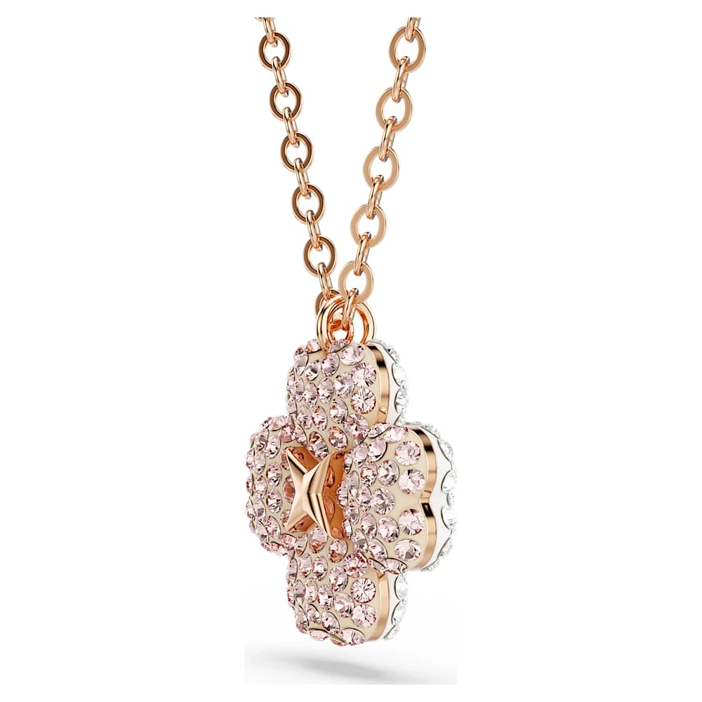 Latisha pendant, Flower, Pink, Rose gold-tone plated by SWAROVSKI