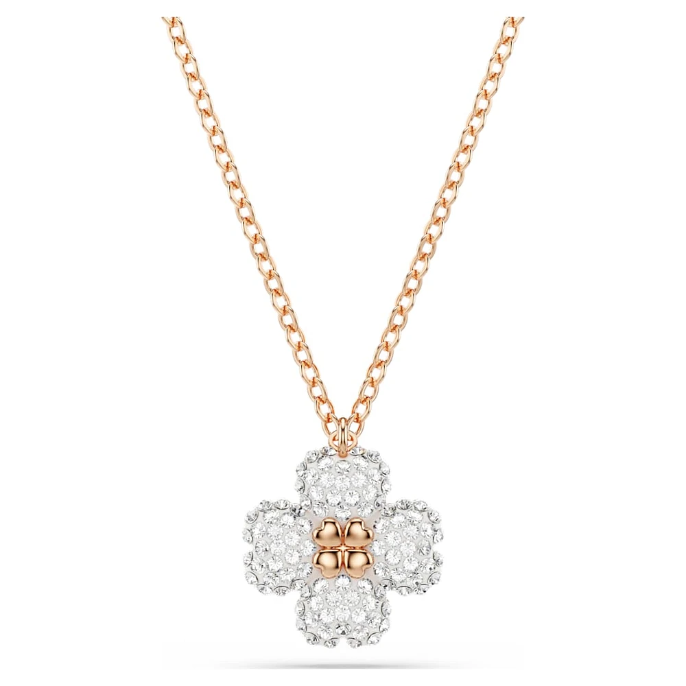 Latisha pendant, Flower, Pink, Rose gold-tone plated by SWAROVSKI