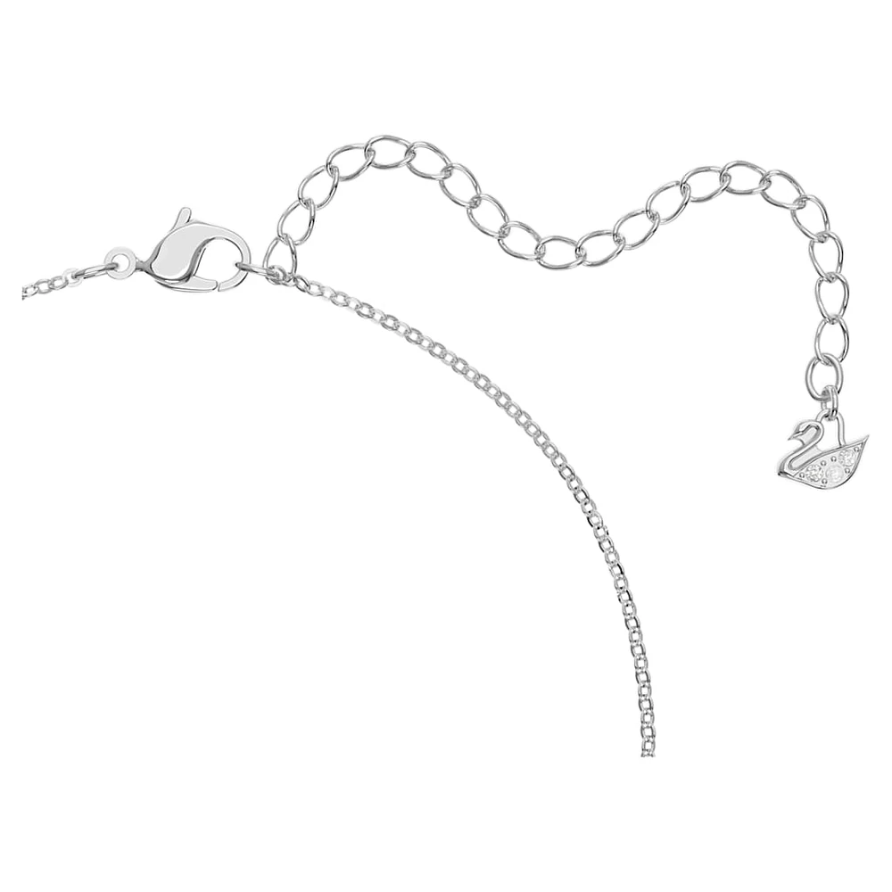 Exist pendant, Infinity, White, Rhodium plated by SWAROVSKI