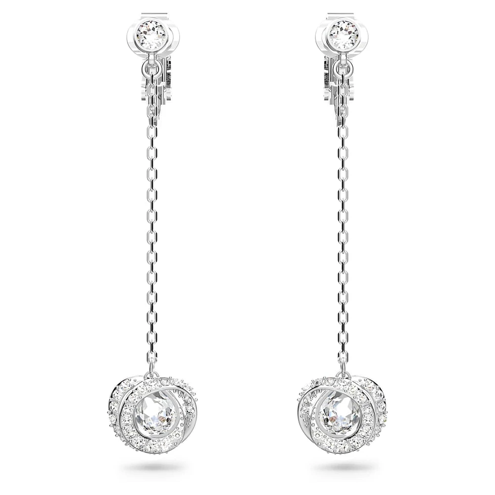 Generation clip earrings, Long, White