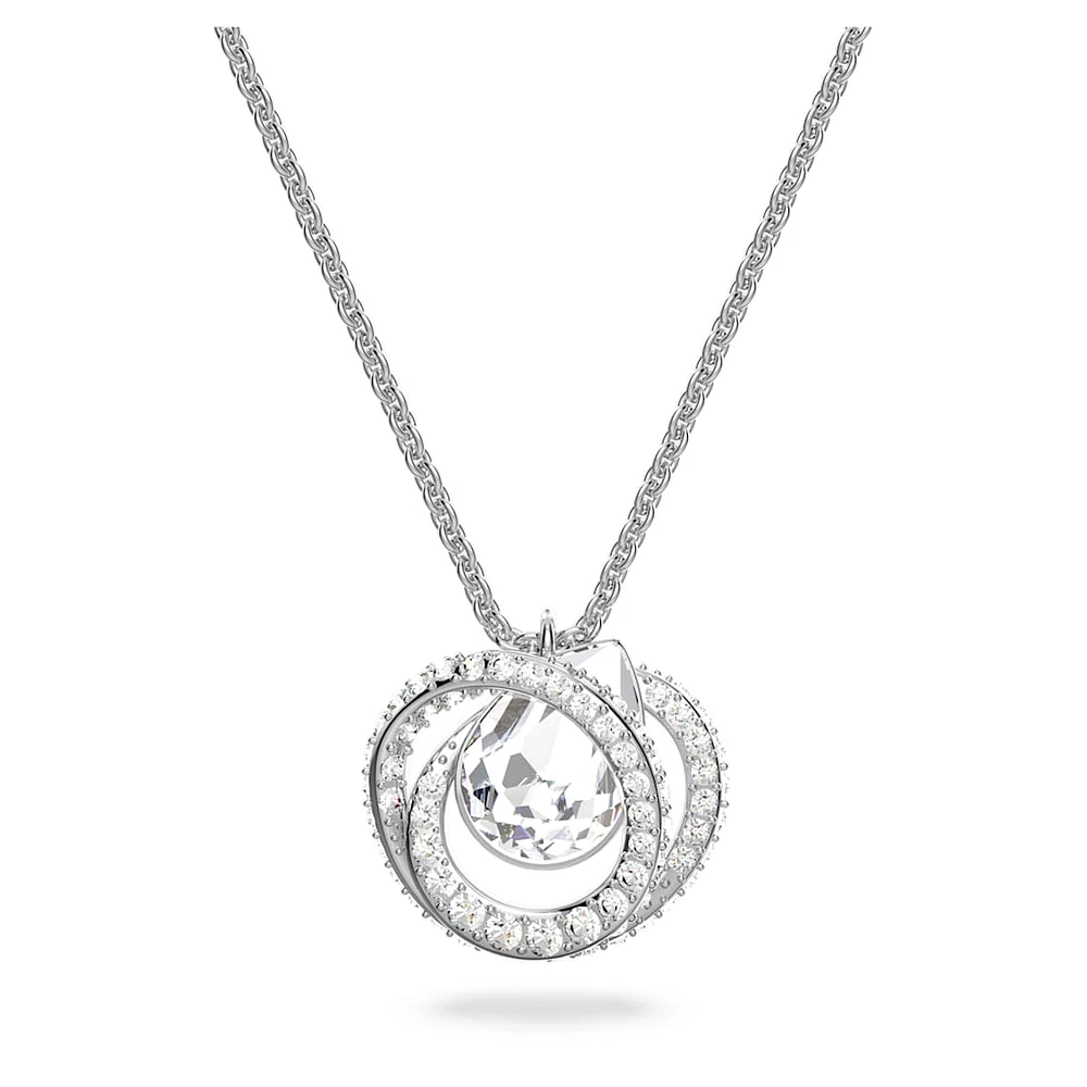 Generation pendant, White, Rhodium plated by SWAROVSKI