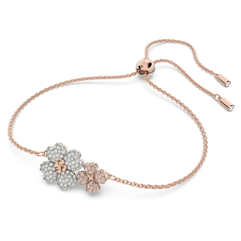 Latisha bracelet, Flower, Multicoloured, Rose gold-tone plated by SWAROVSKI
