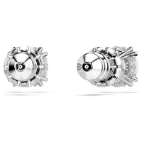 Constella stud earrings, Round cut, White, Rhodium plated by SWAROVSKI