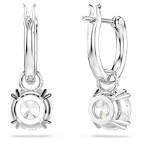 Constella drop earrings, Round cut, White