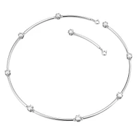 Constella necklace, Round cut, White, Rhodium plated by SWAROVSKI